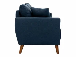 Clearance Sofá 3-4 plazas de tejido oscuro y madera oscura MUNIK Sofá Escandinavo