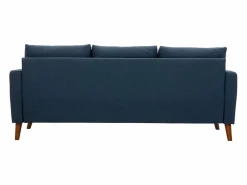 Clearance Sofá 3-4 plazas de tejido oscuro y madera oscura MUNIK Sofá Escandinavo