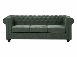Vente-unique Sofá 3 plazas de tela color CHESTERFIELD