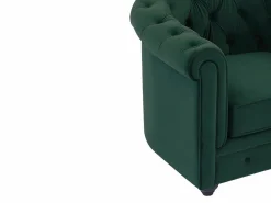 Vente-unique Sofá 3 plazas de tela de terciopelo CHESTERFIELD