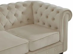 Vente-unique Sofá 3 plazas de terciopelo color CHESTERFIELD