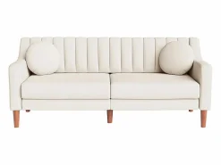 Discount Sofá 3 plazas de terciopelo - patas de madera maciza 19cm - con 2 cojines - 206x74x83cm - Sofá Escandinavo