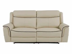 Best Vente-unique Sofá 3 plazas eléctrico de cuero ADELIO Beige