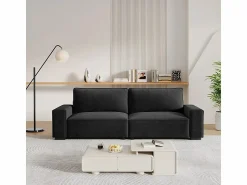 DripeX Sofá 3 plazas en chenille - con grandes brazos - 55cm asiento profundo - 220 x 83 x 88 cm