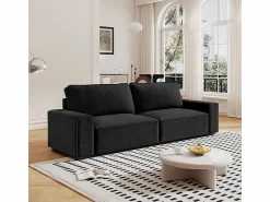 DripeX Sofá 3 plazas en chenille - con grandes brazos - 55cm asiento profundo - 220 x 83 x 88 cm