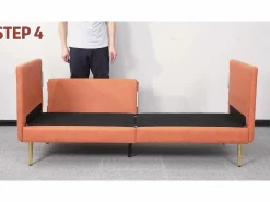 Outlet Sofá 2/3 plazas en imitación de piel, con 56 cm de profundidad y cómoda cojines de asiento, 185x76x90 cm, Todos Los Sofás|Sofás Club