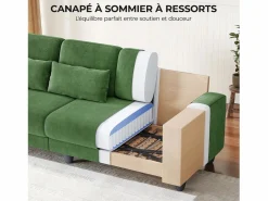 Discount Sofá 3 plazas en tejido chenille - con 3 cojines - funda desmontable lavable - 220x81x88cm Sofá De Terciopelo|Sofá - 3 Plazas