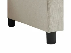 DripeX Sofá 3 plazas en tejido de lino, con pouf, 3 cojines lumbares y 2 cojines, 220x83x81cm,