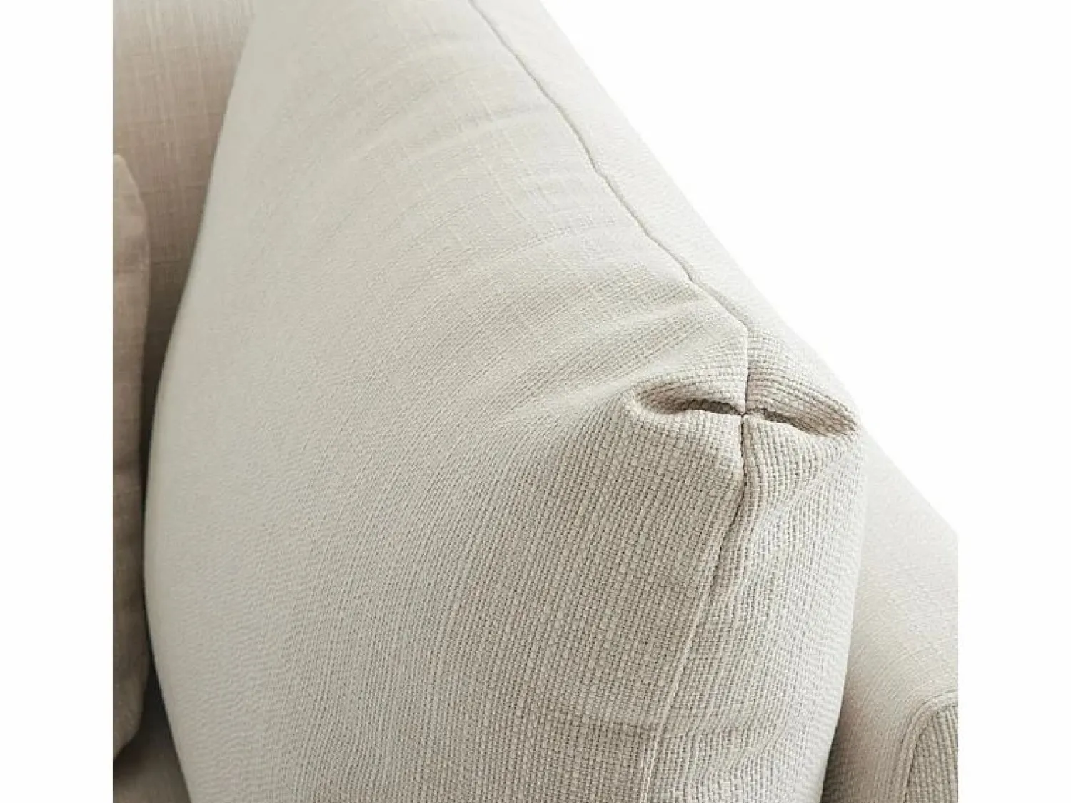 DripeX Sofá 3 plazas en tejido de lino, con pouf, 3 cojines lumbares y 2 cojines, 220x83x81cm,