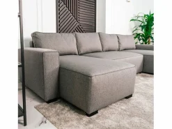 Best Sofá 5 Plazas - Chaise Longue con Cama Panorámica (317 x 157 x 91 cm) - JORDAN Gris