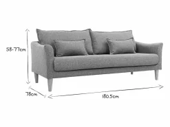 Discount Miliboo Sofá 3 plazas KATE Gris