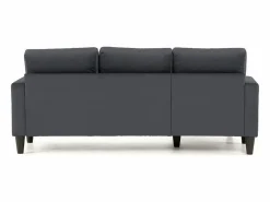 Sofá 3 Plazas Gris Oscuro con Chaise Longue Reversible Lado Derecho/Izquierdo (226 x 140 x 85 cm) - FOX