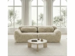 Discount Sofá 2 plazas modular contemporáneo con otomanas conectables felpa salón kaki claro Caqui