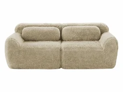 Discount Sofá 2 plazas modular contemporáneo con otomanas conectables felpa salón kaki claro Caqui