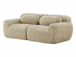 Discount Sofá 2 plazas modular contemporáneo con otomanas conectables felpa salón kaki claro Caqui