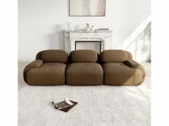 DripeX Sofá 3 plazas modular en Pana - con 3 cojines - 298x103x70cm - Marrón