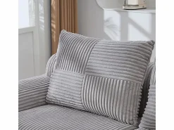 DripeX Sofá 2 plazas modular terciopelo acanalado, portavasos y bolsillo lateral, 200x99x80cm,
