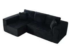 Sofá 3 plazas ángulo izquierdo modular - Terciopelo acanalado - 2 orejeros, chaise - 258x155x89cm Sofá Modular|Sofás Club