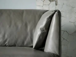 Sale Sofá 2 plazas piel gris oscuro 6036 Sofá De Piel