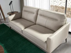 Angel Cerda Sofá 3 plazas piel gris taupe 6138