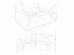 Clearance Angel Cerda Sofá 2 plazas piel marrón 6207 Marru00f3n