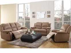 New Vente-unique Sofá 2 plazas relax de microfibra color HERNANI Gris
