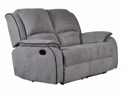 New Vente-unique Sofá 2 plazas relax de microfibra color HERNANI Gris