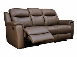 Clearance Sofá 3+2+1 plazas relax de piel color marrón EVASION Conjunto Sofá Y Sillón