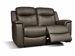 Clearance Sofá 3+2+1 plazas relax de piel color marrón EVASION Conjunto Sofá Y Sillón