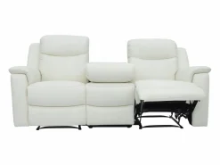 Outlet Sofá 3+2 plazas relax de piel color blanco EVASION Conjunto Sofás