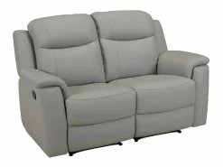 Sale Vente-unique Sofá 2 plazas relax de piel EVASION - Barato Gris claro