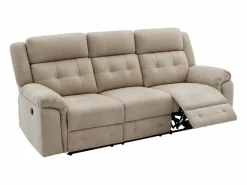 Vente-unique Sofá 3 plazas relax eléctrico de microfibra ORTIANO