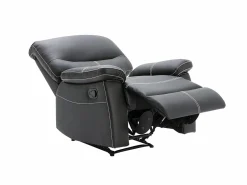 Clearance Sofá 3+1 plazas relax en piel sintética negra CANBY Conjunto Sofá Y Sillón