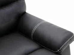 Clearance Sofá 3+1 plazas relax en piel sintética negra CANBY Conjunto Sofá Y Sillón