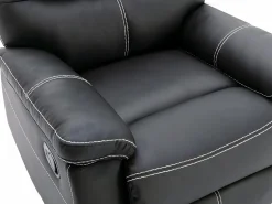 Clearance Sofá 3+1 plazas relax en piel sintética negra CANBY Conjunto Sofá Y Sillón