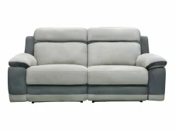 Clearance Sofá 3 plazas relax microfibra TALCA gris claro y antracita Sofá Relax