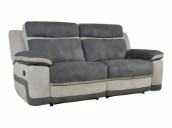 Clearance Sofá 3 plazas relax microfibra TALCA Antracita y gris claro Sofá Relax