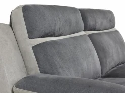 Clearance Sofá 3 plazas relax microfibra TALCA Antracita y gris claro Sofá Relax