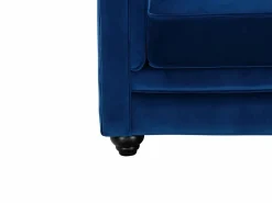 Vente-unique Sofá 3 plazas+2 sillones terciopelo azul noche CHESTERFIELD