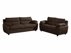Online Vente-unique Sofá 3+2 plazas tapizado de tela en color marrón MANOA Marru00f3n chocolate