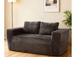 DripeX Sofá 2 Plazas, Terciopelo acanalado , 65cm prof. asiento, 2 cojines, 160x88x58cm