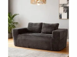 DripeX Sofá 2 Plazas, Terciopelo acanalado , 65cm prof. asiento, 2 cojines, 160x88x58cm