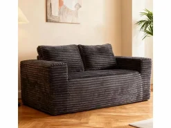 DripeX Sofá 2 Plazas, Terciopelo acanalado , 65cm prof. asiento, 2 cojines, 160x88x58cm