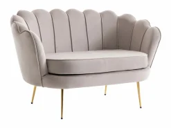 Clearance Sofá 2 plazas y sillón concha de terciopelo DANDELION Conjunto Sofá Y Sillón
