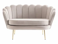 Clearance Sofá 2 plazas y sillón concha de terciopelo DANDELION Conjunto Sofá Y Sillón