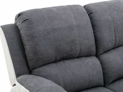 Online Vente-unique Sofá 3+2 relax de microfibra y piel sintética gris y blanco BRODY Gris / Blanco
