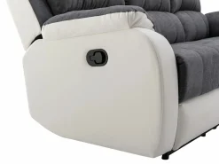 Online Vente-unique Sofá 3+2 relax de microfibra y piel sintética gris y blanco BRODY Gris / Blanco
