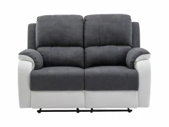 Online Vente-unique Sofá 3+2 relax de microfibra y piel sintética gris y blanco BRODY Gris / Blanco