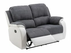 Online Vente-unique Sofá 3+2 relax de microfibra y piel sintética gris y blanco BRODY Gris / Blanco