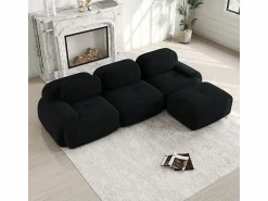 DripeX Sofá angular 3 plazas modular - de Pana - con 3 cojines y otomana - 298x178x75cm -